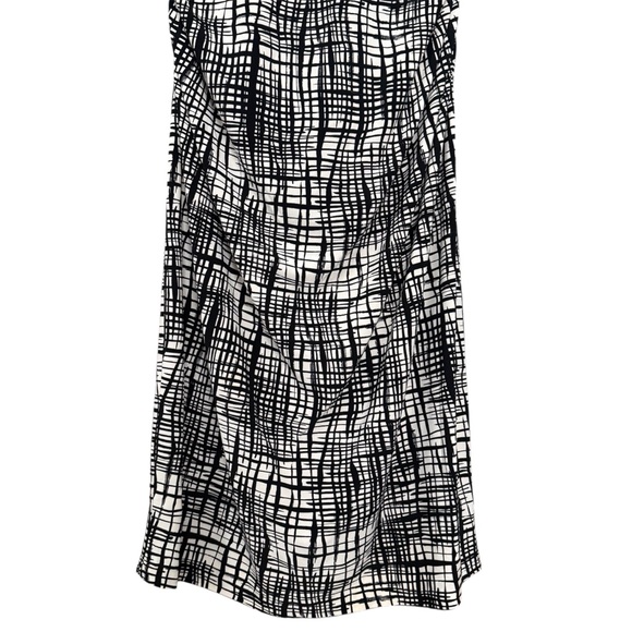 Norma Kamali Sleeveless Stretch Jersey Ruched Mini Dress Broken Mesh Size Large - Picture 4 of 12